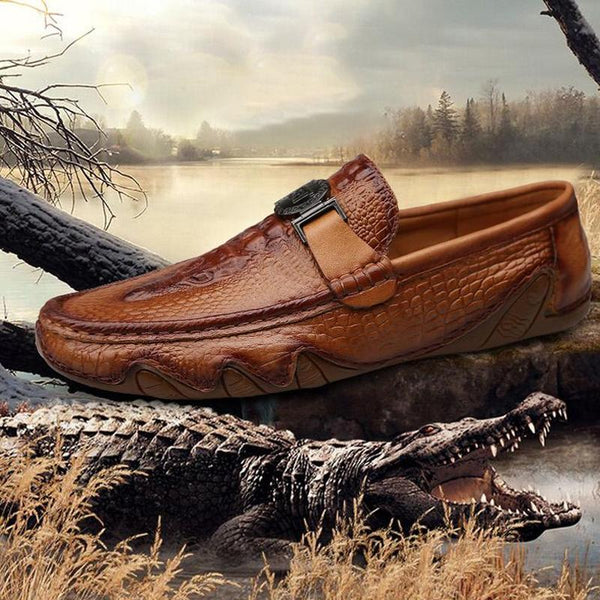 Beanie skor med krokodil mönster