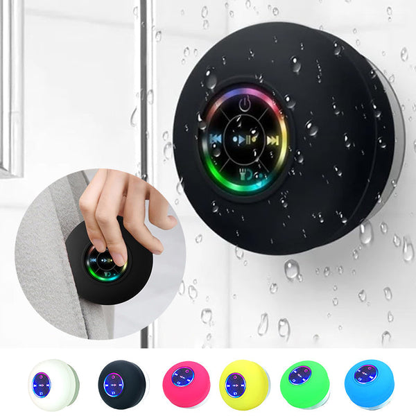 Mini bluetooth duschhögtalare med LED-ljus